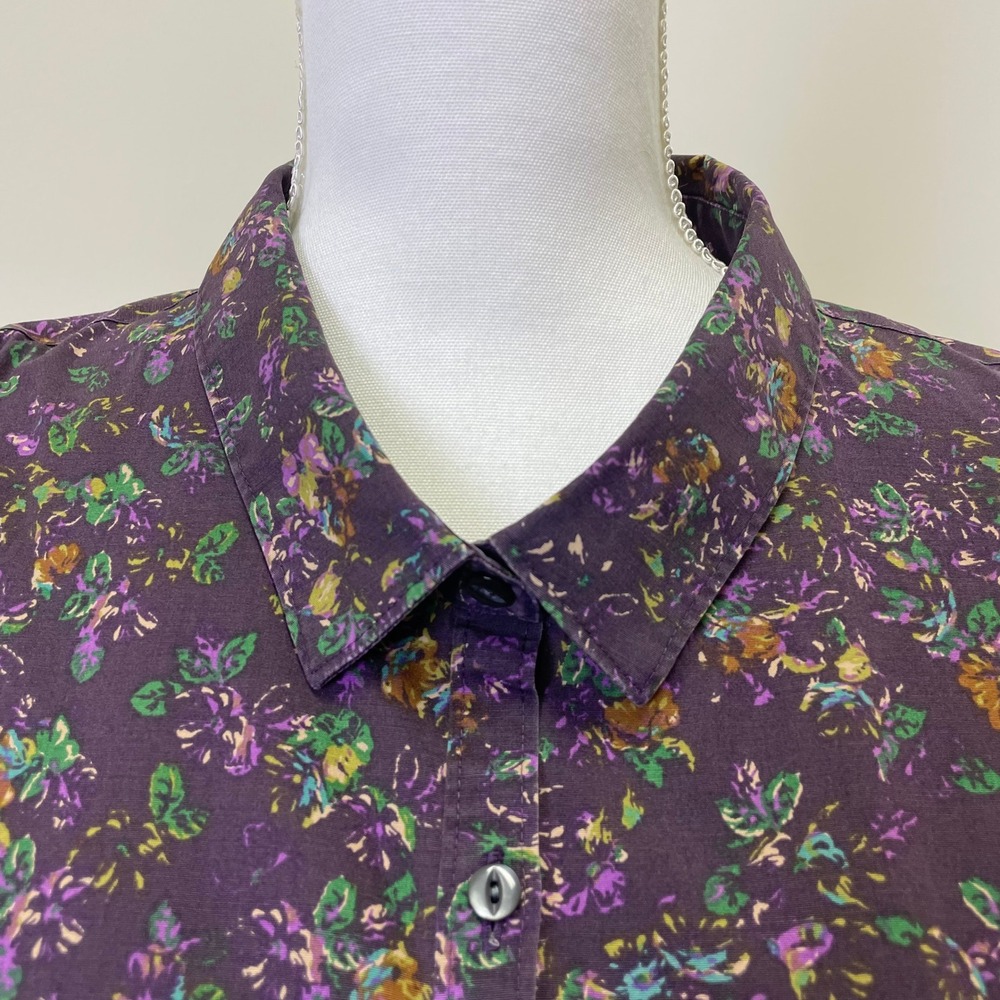 Eddie Bauer Purple Floral Stretch Wrinkle Resistant Button Down Shirt 2X - Picture 3 of 16